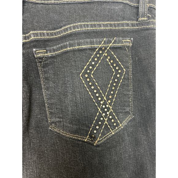 NYDJ Womens 8 Light Black Denim Straight Leg Stretch Jeans Nordstrom Retro - Picture 5 of 7